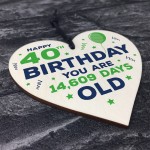 Happy 40th Birthday Gifts Novelty Wooden Heart Birthday Gifts