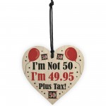 Funny 50th Birthday Gifts For Men Women Wooden Heart Joke