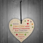 Cute Teacher Gifts Thank You Wooden Heart Leaving School Nursery