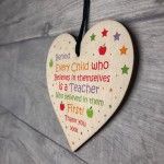 Cute Teacher Gifts Thank You Wooden Heart Leaving School Nursery