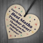 Best Maths Teacher Gift Wood Heart Thank You Gift Leaving School