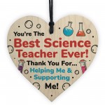 Teacher Wood Heart Thank You Gifts for Science Teacher