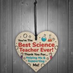 Teacher Wood Heart Thank You Gifts for Science Teacher