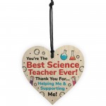 Teacher Wood Heart Thank You Gifts for Science Teacher