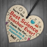 Teacher Wood Heart Thank You Gifts for Science Teacher