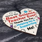 Teacher Wood Heart Thank You Gifts for Science Teacher