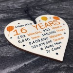 16th Birthday Novelty Wooden Heart Gift For Son Daughter Brother