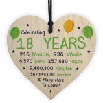 18th Birthday Novelty Wooden Heart Gift For Son Daughter Brother