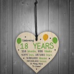 18th Birthday Novelty Wooden Heart Gift For Son Daughter Brother