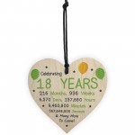 18th Birthday Novelty Wooden Heart Gift For Son Daughter Brother