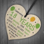 18th Birthday Novelty Wooden Heart Gift For Son Daughter Brother