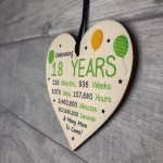 18th Birthday Novelty Wooden Heart Gift For Son Daughter Brother