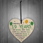 19th Birthday Novelty Wooden Heart Gift For Son Daughter Brother