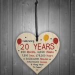 20th Birthday Novelty Wooden Heart Gift For Son Daughter Brother