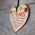 20th Birthday Novelty Wooden Heart Gift For Son Daughter Brother