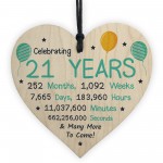 21st Birthday Novelty Wooden Heart Gift For Son Brother Friend