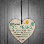 21st Birthday Novelty Wooden Heart Gift For Son Brother Friend