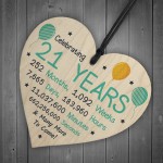 21st Birthday Novelty Wooden Heart Gift For Son Brother Friend