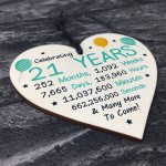 21st Birthday Novelty Wooden Heart Gift For Son Brother Friend