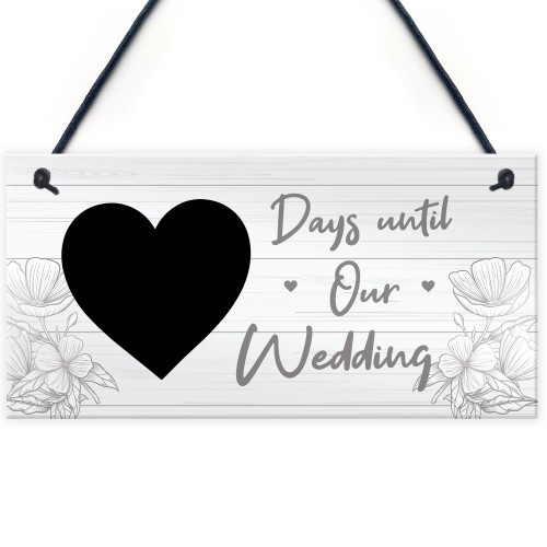 Wedding Countdown Chalkboard Hanging Decor Sign Engagement