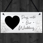 Wedding Countdown Chalkboard Hanging Decor Sign Engagement