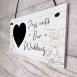 Wedding Countdown Chalkboard Hanging Decor Sign Engagement