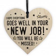 New Job Gift For Colleague Wood Heart Leaving Goodbye Gift