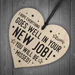 New Job Gift For Colleague Wood Heart Leaving Goodbye Gift