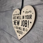 New Job Gift For Colleague Wood Heart Leaving Goodbye Gift