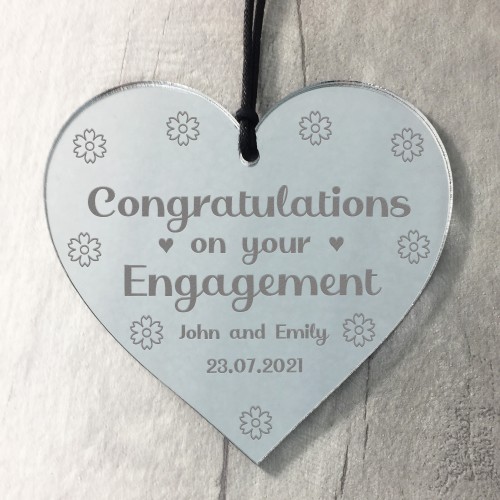PERSONALISED Engagement Gift Engraved Heart Friendship Gift
