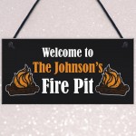 Personalised Fire Pit Sign For Garden Novelty Garden Shed Decor 