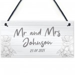 Personalised Wedding Decor Sign For Husband or Wife Engagement
