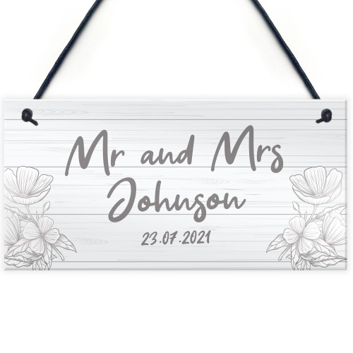 Personalised Wedding Decor Sign For Husband or Wife Engagement