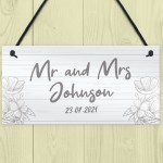 Personalised Wedding Decor Sign For Husband or Wife Engagement