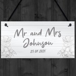 Personalised Wedding Decor Sign For Husband or Wife Engagement