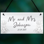 Personalised Wedding Decor Sign For Husband or Wife Engagement