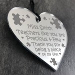 Personalised Teacher Heart Plaque Engraved Teacher Assistant