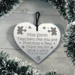 Personalised Teacher Heart Plaque Engraved Teacher Assistant