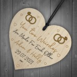 Funny Engagement Gifts For Friend Couple Personalised Wood Heart