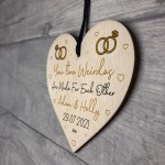 Funny Engagement Gifts For Friend Couple Personalised Wood Heart