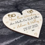 Funny Engagement Gifts For Friend Couple Personalised Wood Heart
