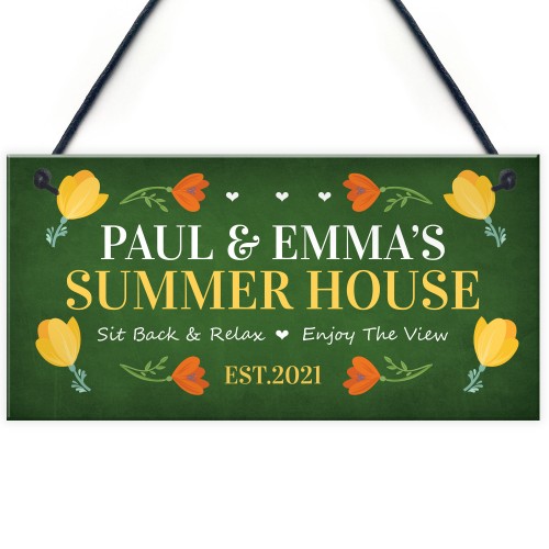 Summer House Decor Personalised Sign Novelty Garden Shed Home