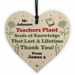Personalised Teacher Heart Plaque Thank You Gifts for Assistant