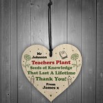 Personalised Teacher Heart Plaque Thank You Gifts for Assistant
