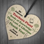 Personalised Teacher Heart Plaque Thank You Gifts for Assistant