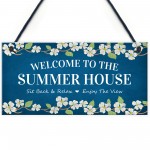 Welcome Signs For Summerhouse Hanging Wall Garden Plaque