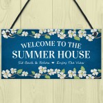 Welcome Signs For Summerhouse Hanging Wall Garden Plaque