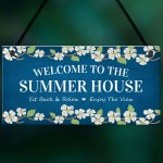 Welcome Signs For Summerhouse Hanging Wall Garden Plaque