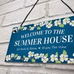 Welcome Signs For Summerhouse Hanging Wall Garden Plaque