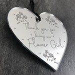 Thank You For Being Our Flower Girl Gift Engraved Heart Wedding